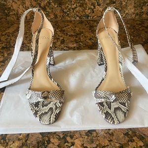 Alexandre Birman Snake Print Block Heel. Size 7.5  3.6 inches block heel.